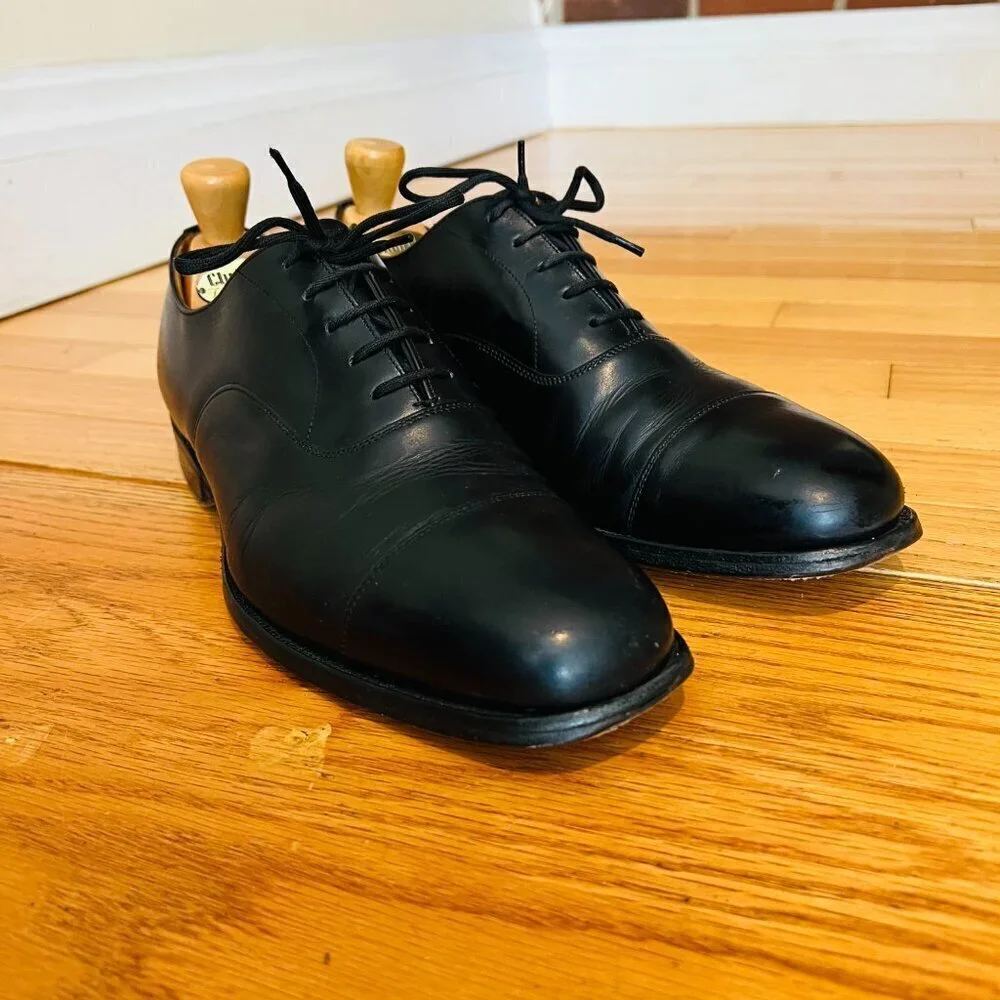 Church's Men's Black Leather Cap Toe Oxford Shoes US 8.5 Made in England